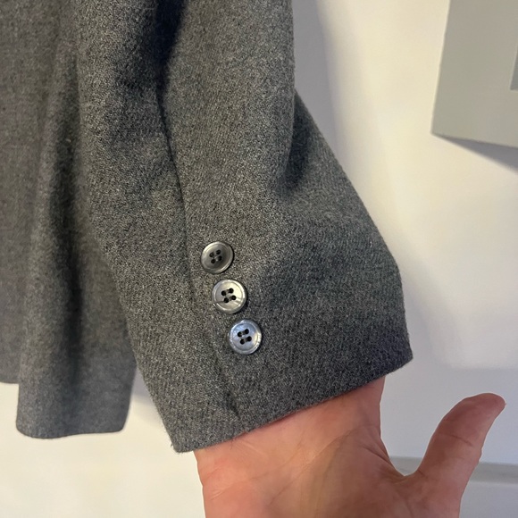 Cos Cob Women’s Vintage Dark Academia Wool Blend Gray Blazer sz16  Y2K - Picture 9 of 12